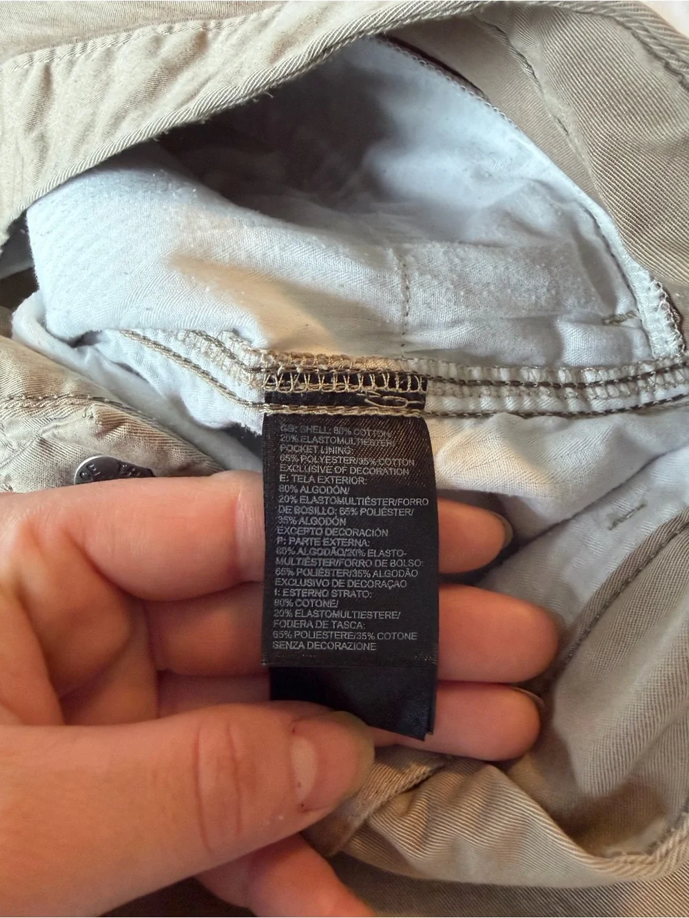 The North Face Tan Cotton Pants with Logo Tag